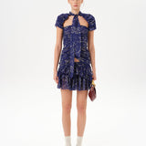 KAIA - Printed mini skirt with ruffles