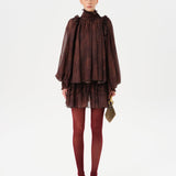 KAIA - Low-rise mini skirt with layered ruffles