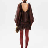 KAIA - Low-rise mini skirt with layered ruffles