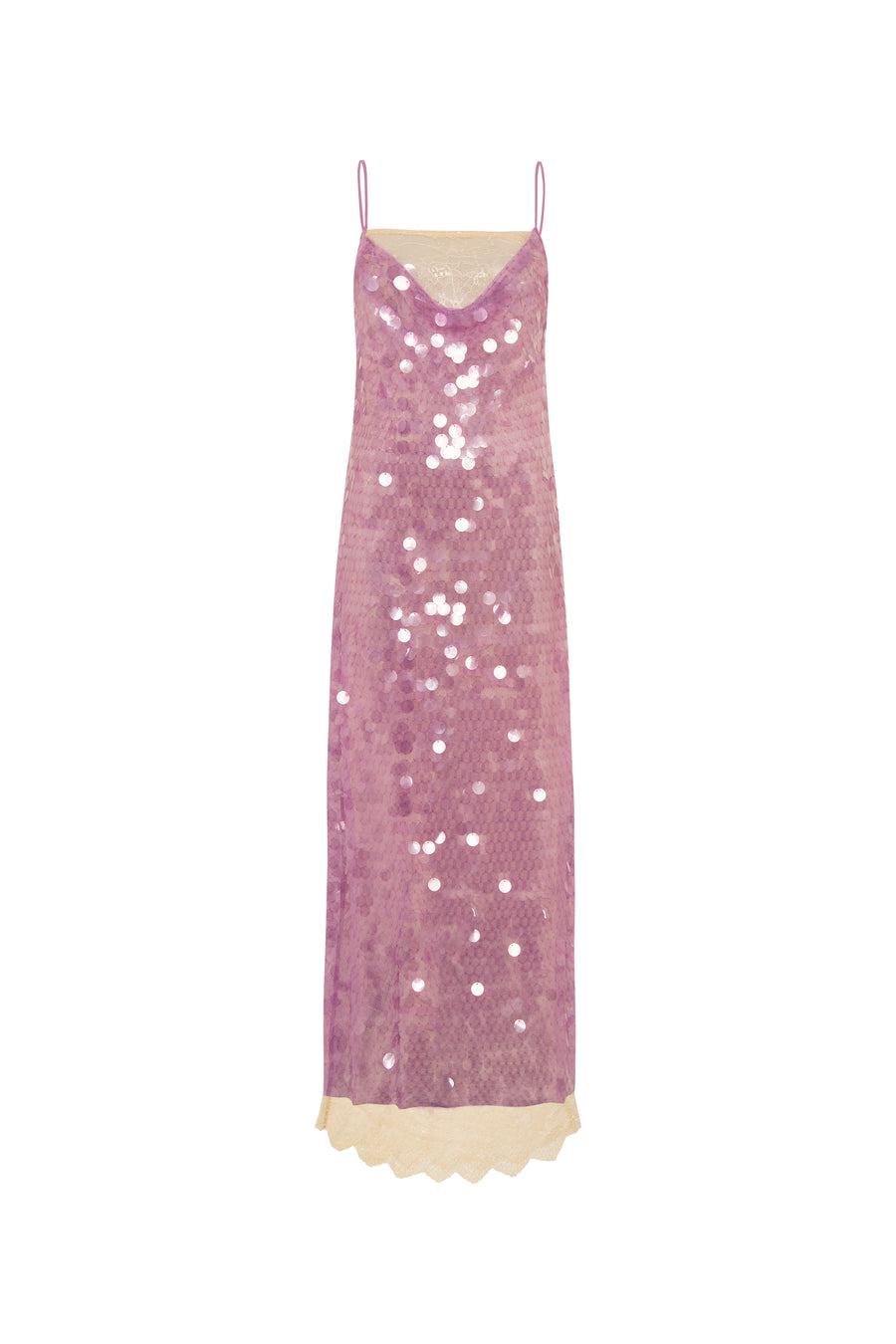 KEBI - Lace-trimmed sequined dress