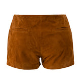 LEA - Stud detailed front-tie suede shorts