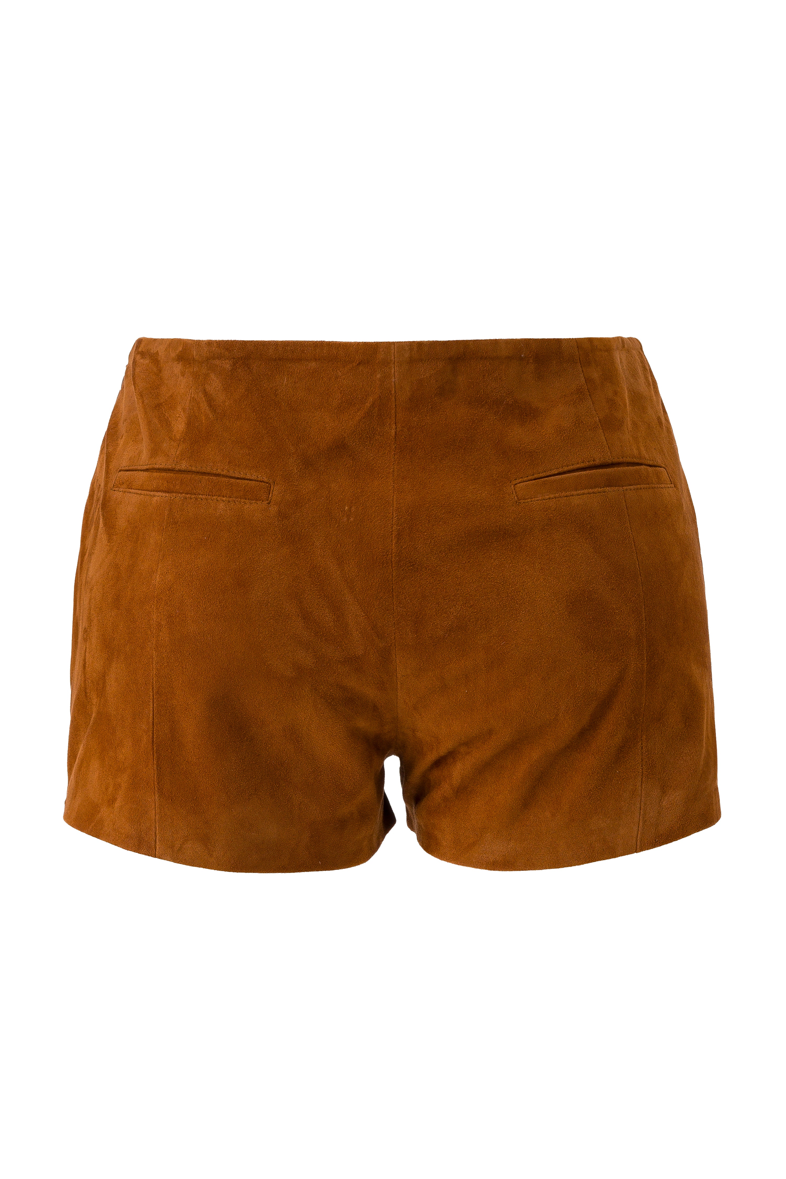 LEA - Stud detailed front-tie suede shorts