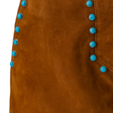 LEA - Stud detailed front-tie suede shorts
