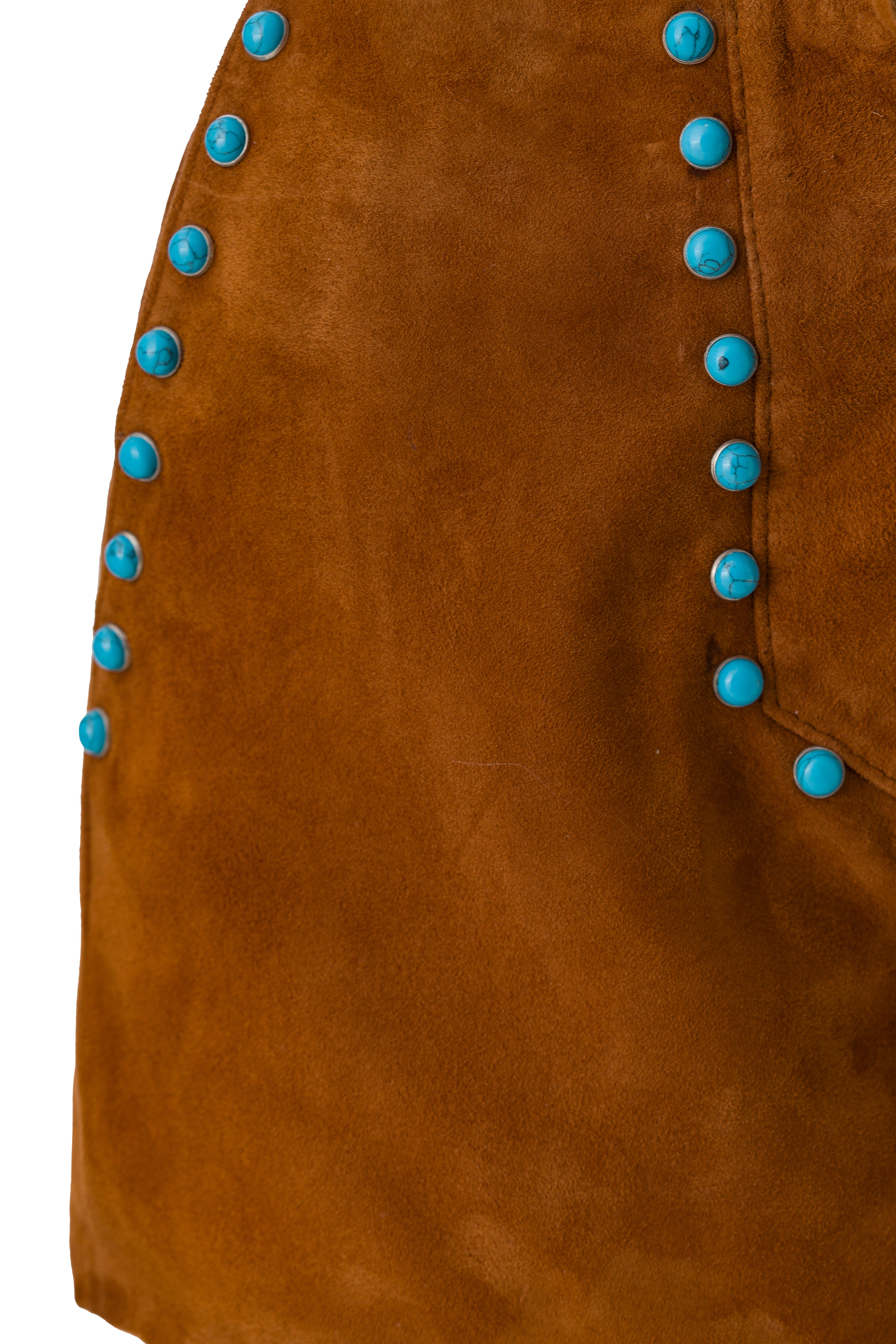 LEA - Stud detailed front-tie suede shorts