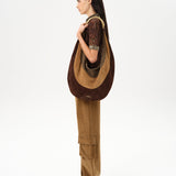 LENA - Contrast printed collar velvet devoré short-sleeve polo