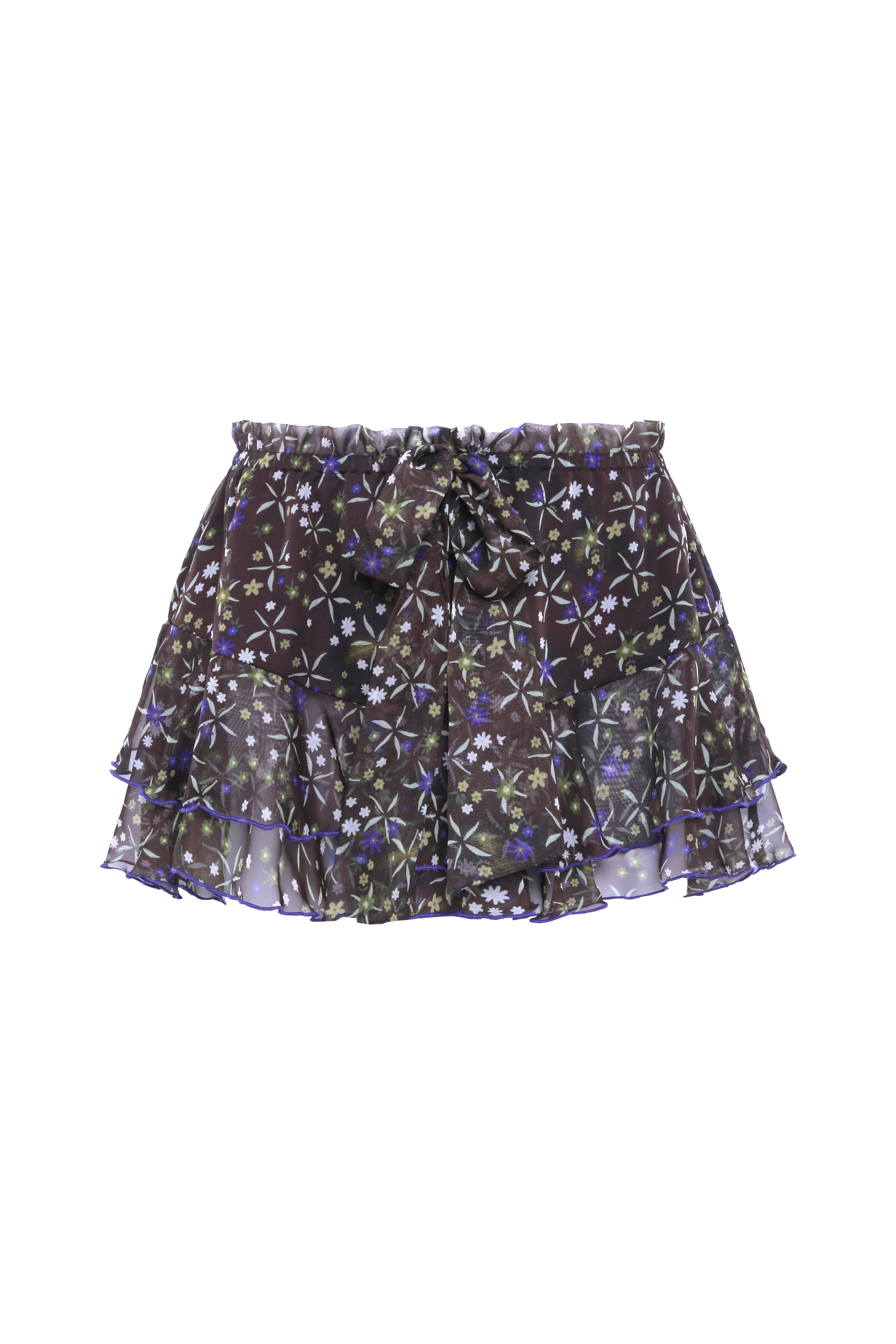 LINA - Floral print layered ruffle shorts