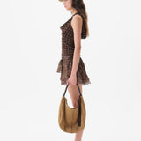 GALIA MEDIUM - Suede shoulder bag with removable tassel charm