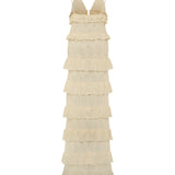 LISETTE - Ruffled lace-trim maxi length top