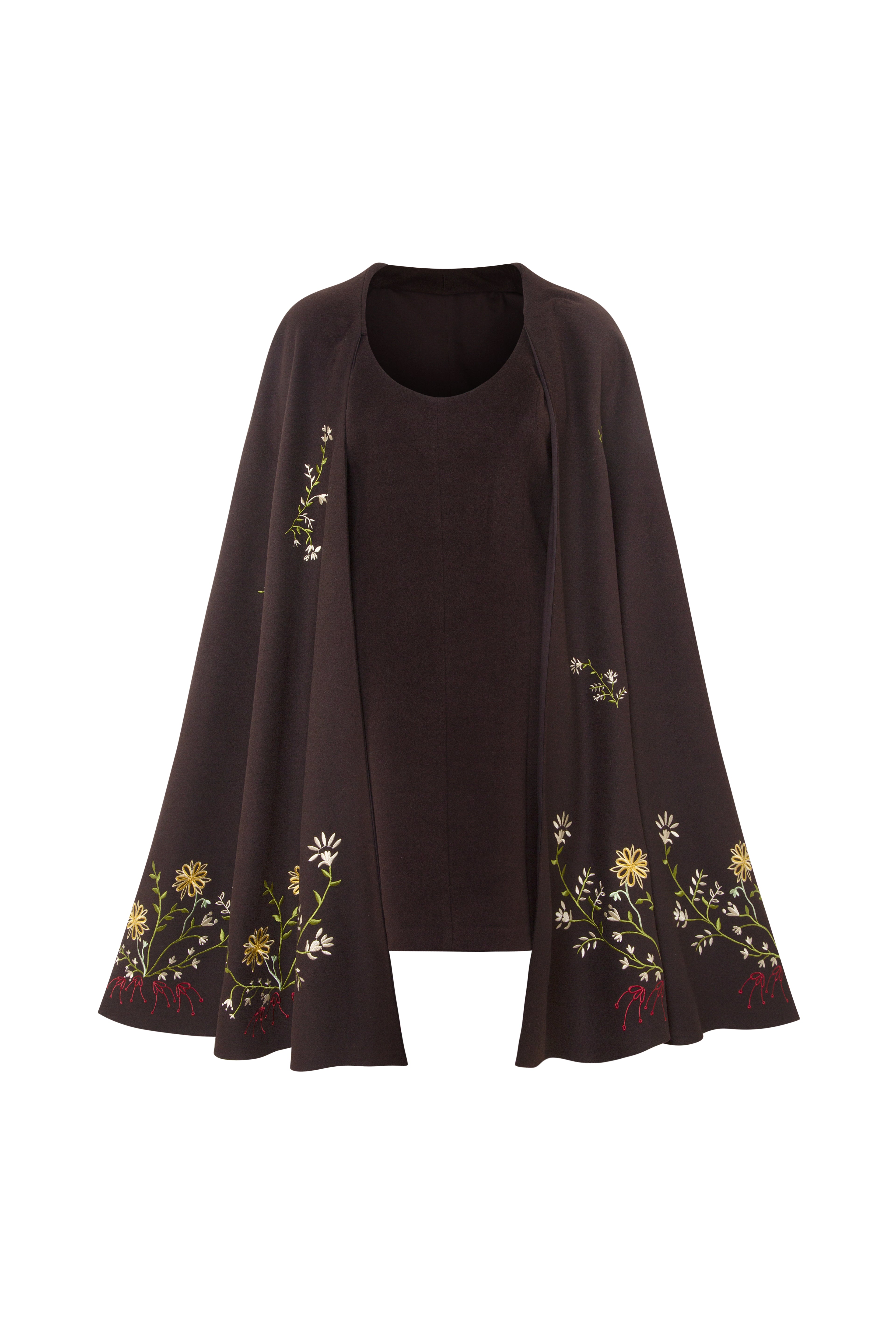 LORIN - Embroidered cape and dress set