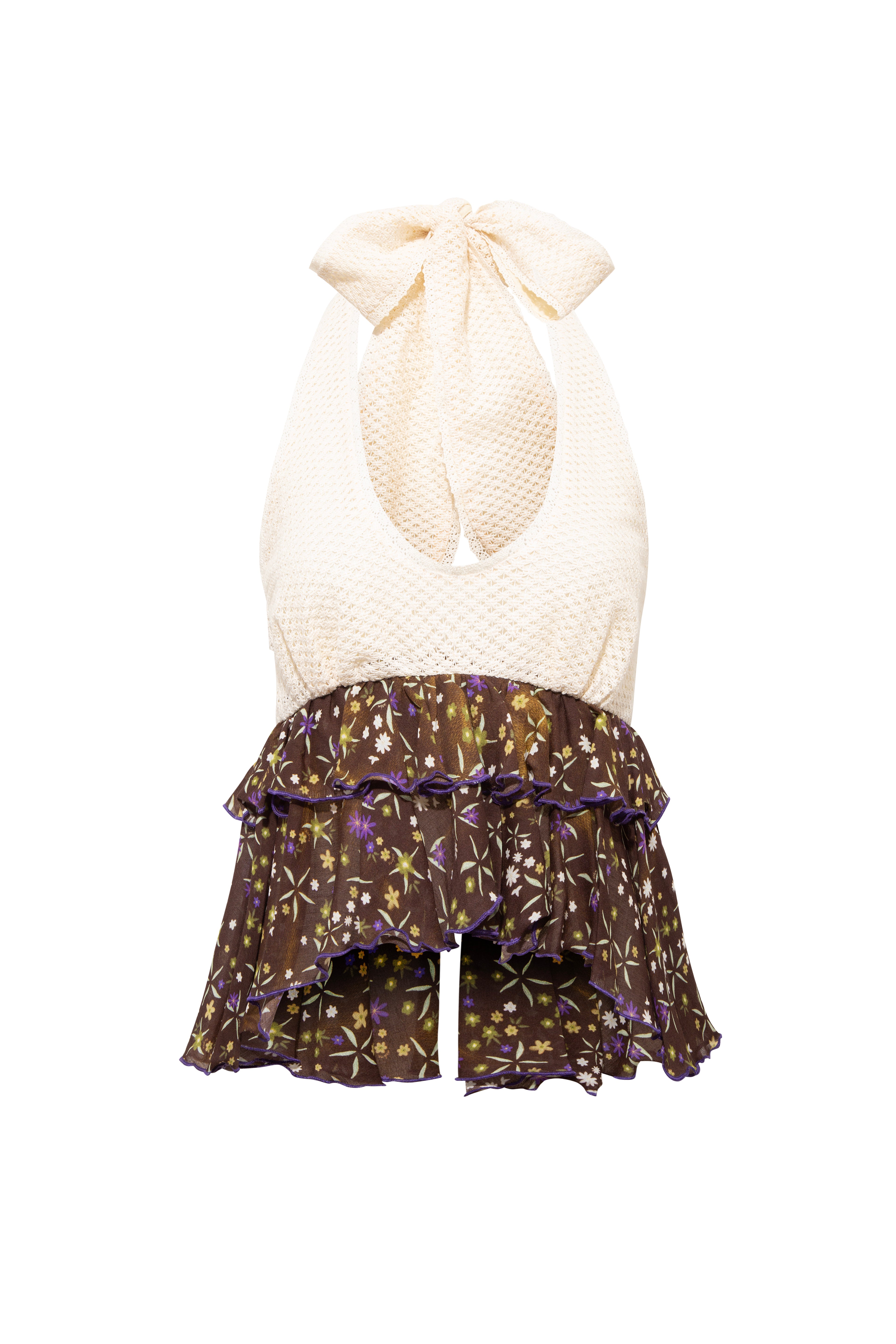 LORI - Ruffled halterneck top