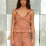 LYDIA - Embellished ruffled top