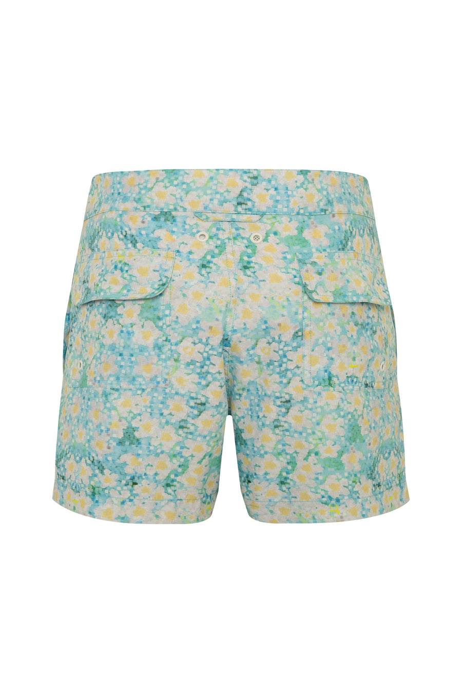MALI - Mid-length printed swim shorts with snap closure
