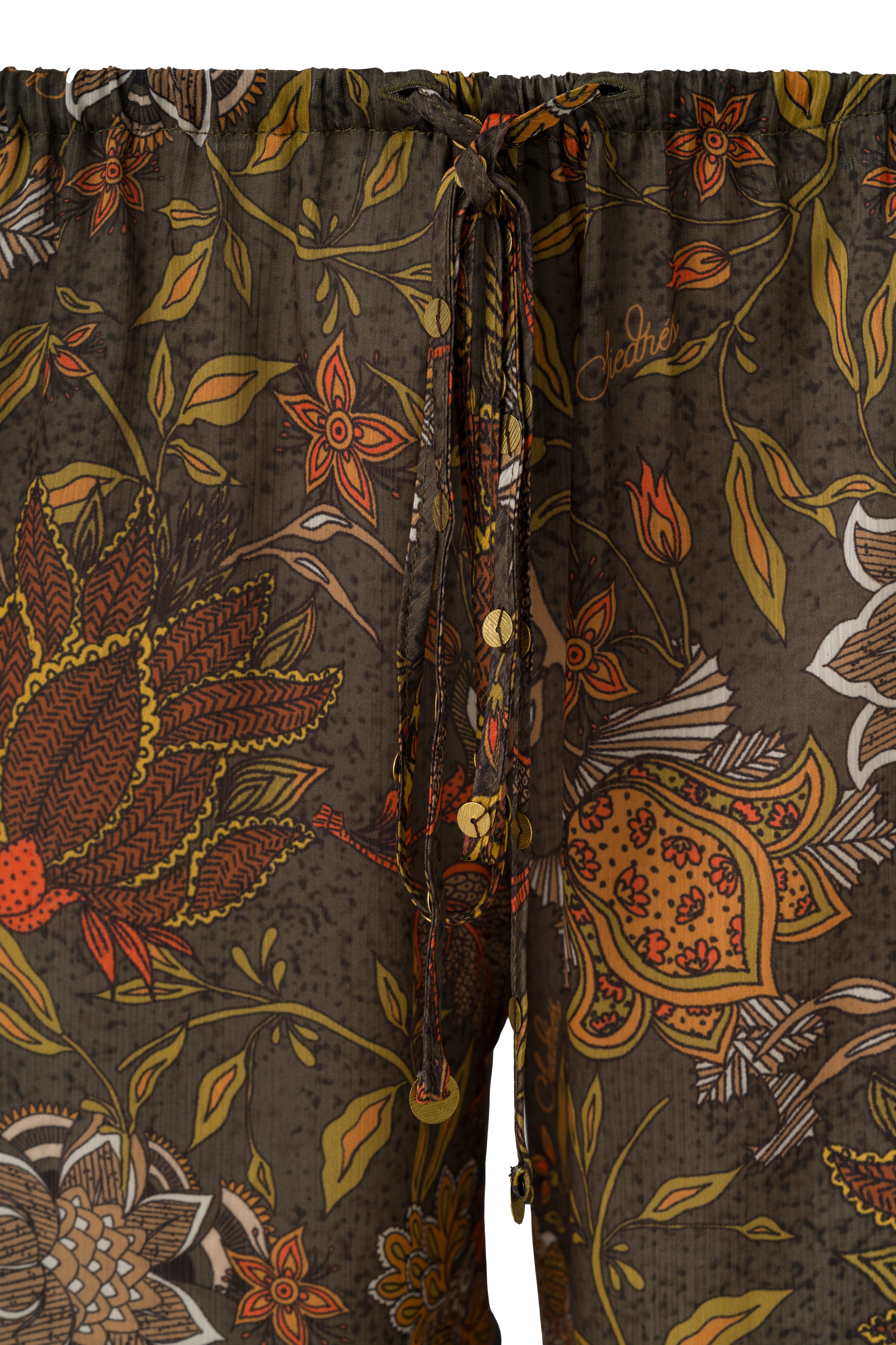 MANOCE - Wide-leg drawstring satin pants