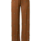 MANOCE - Bead-embellished wide-leg drawstring pants