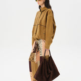 MANOCE - Front tie satin wide-leg pants