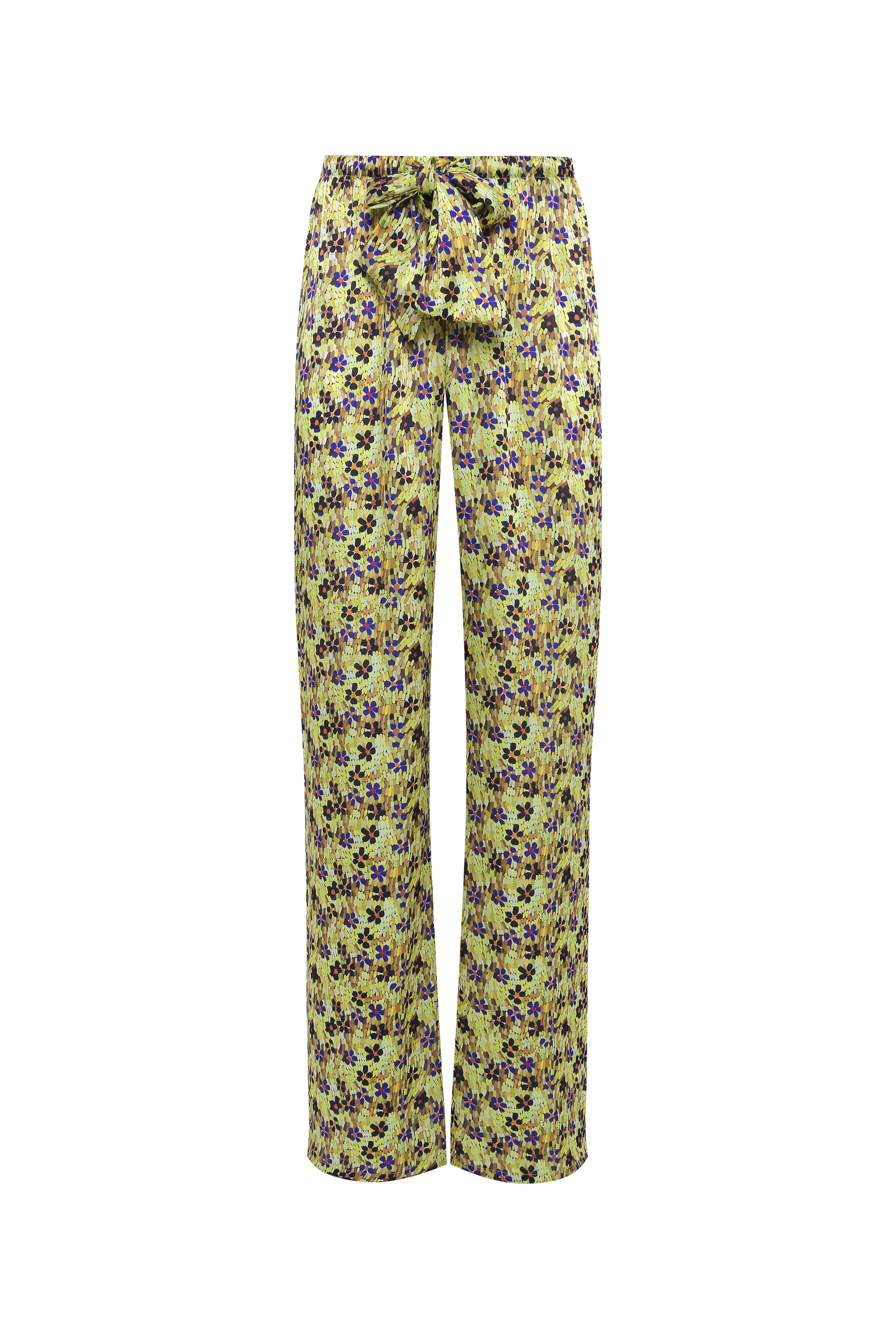 MANOCE - Front tie satin wide-leg pants