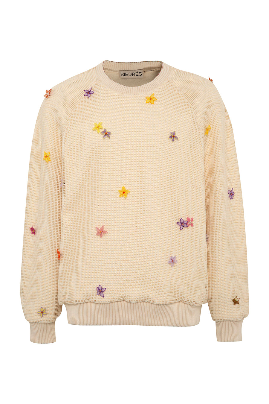 MARC - Crewneck sweatshirt with crocheted flowers