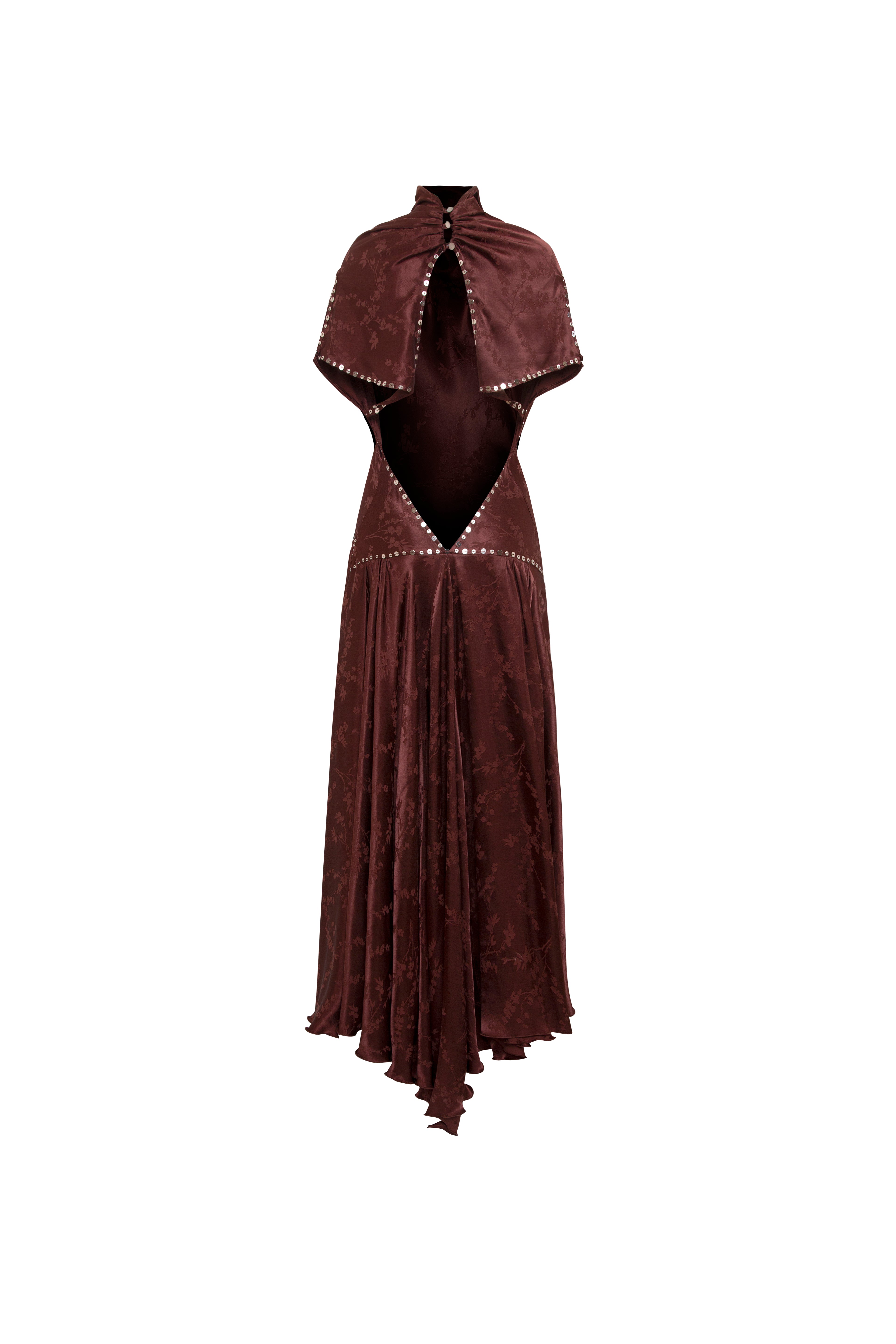 MAREN - Open-back satin asymmetric dress