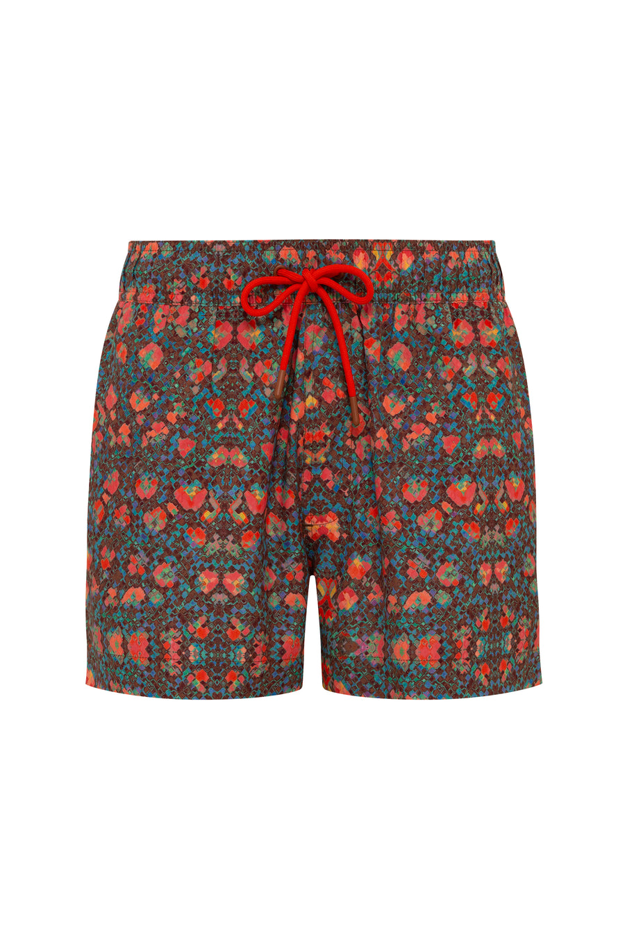 MAURICE - Regular-fit short-length printed drawstring swim shorts