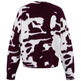 MIENA - Boxy-fit jacquard knit crewneck sweater