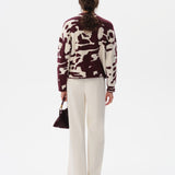 MIENA - Boxy-fit jacquard knit crewneck sweater