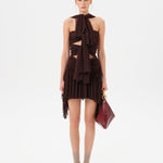 MILLY - Mini mesh dress with cut-out details