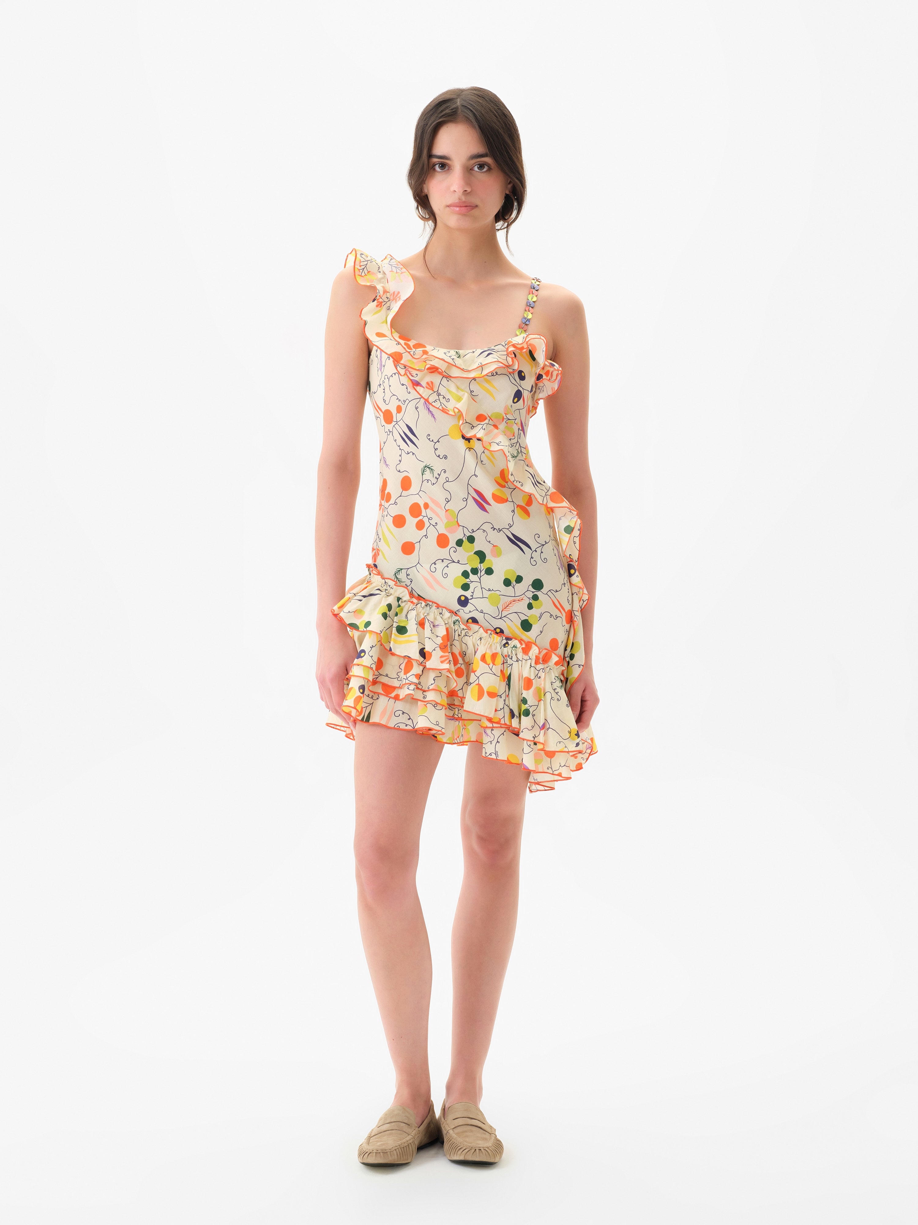 MIMIKA - Printed mini dress with ruffle detailing