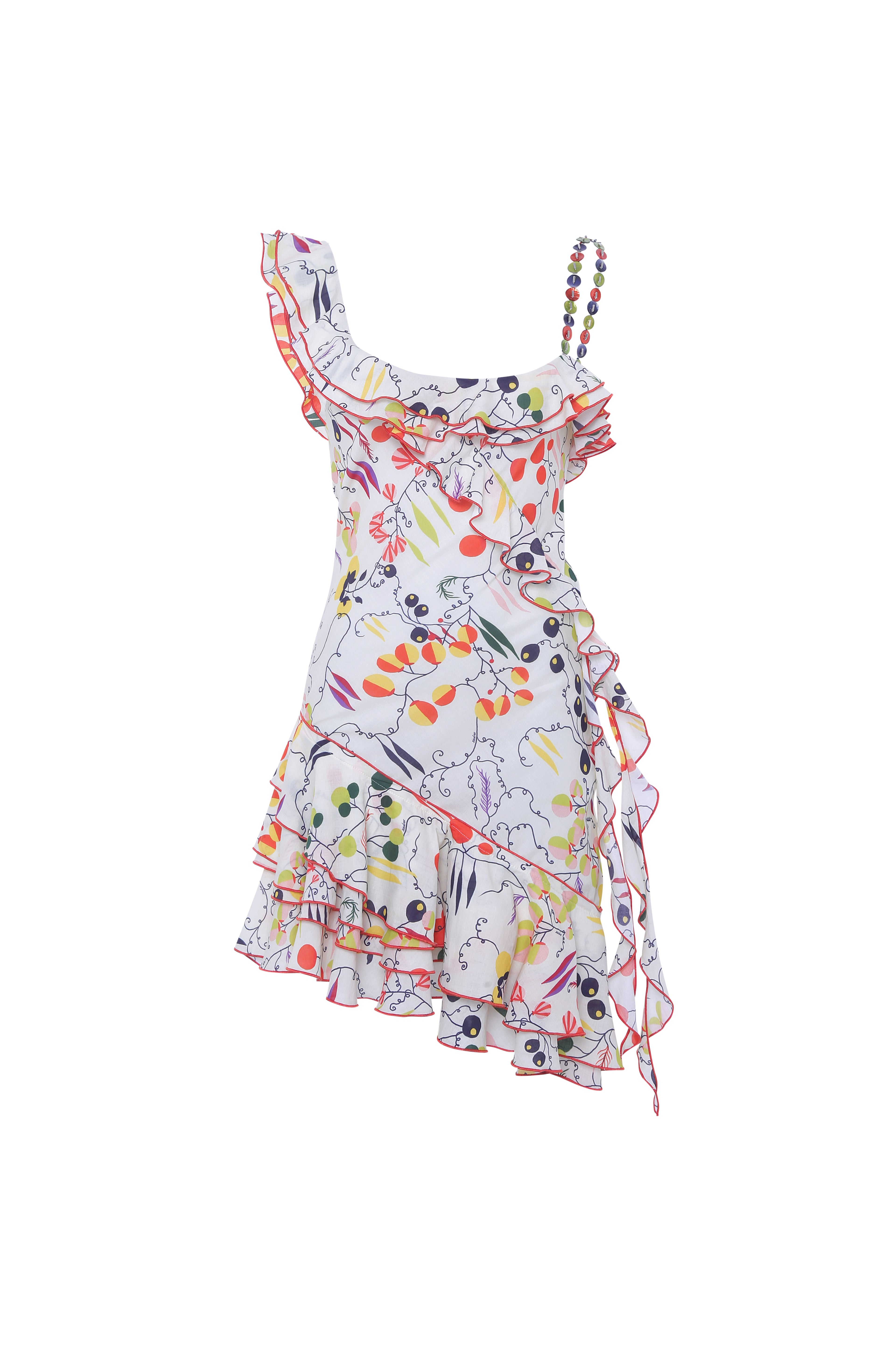 MIMIKA - Printed mini dress with ruffle detailing