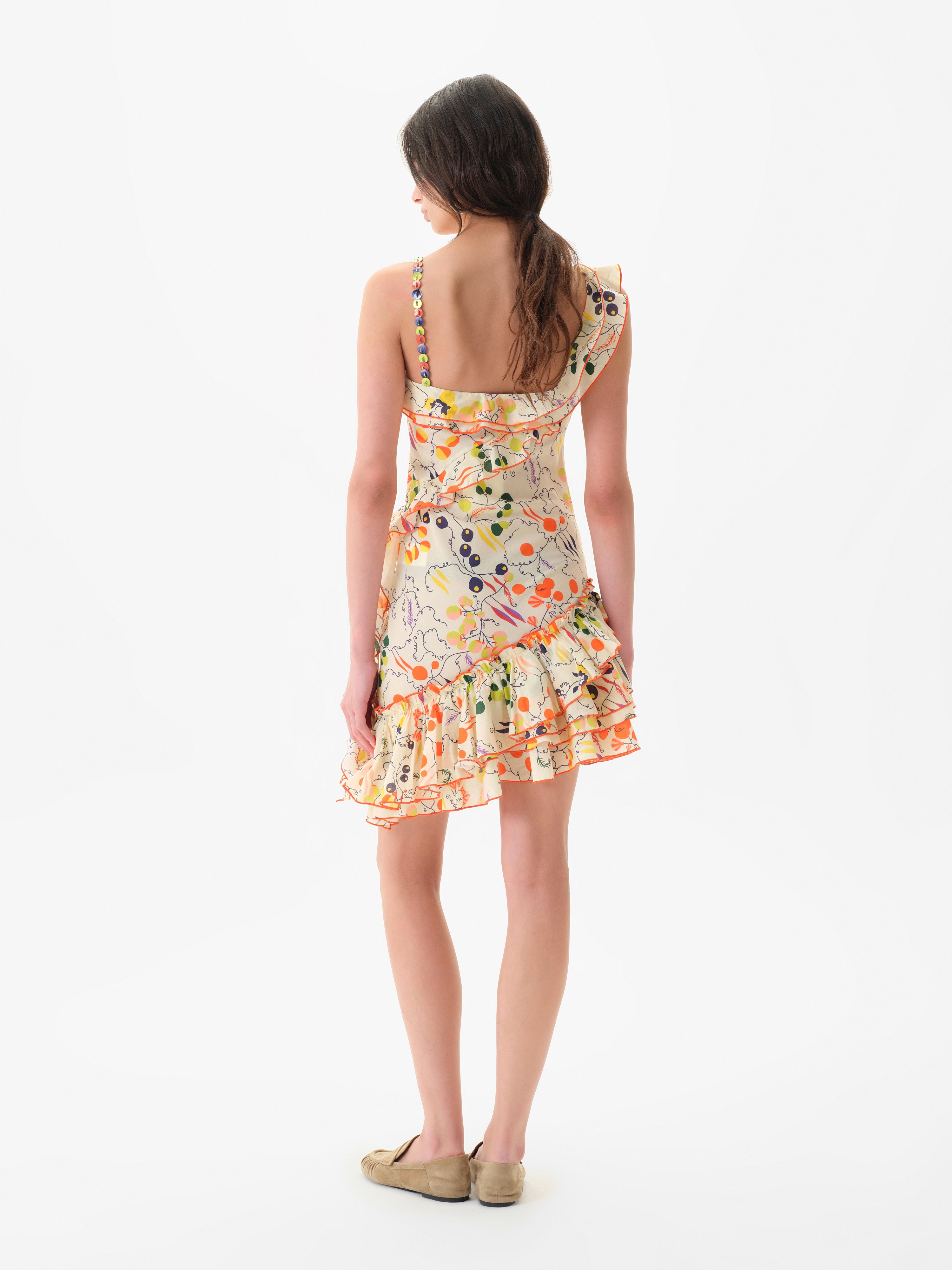 MIMIKA - Printed mini dress with ruffle detailing