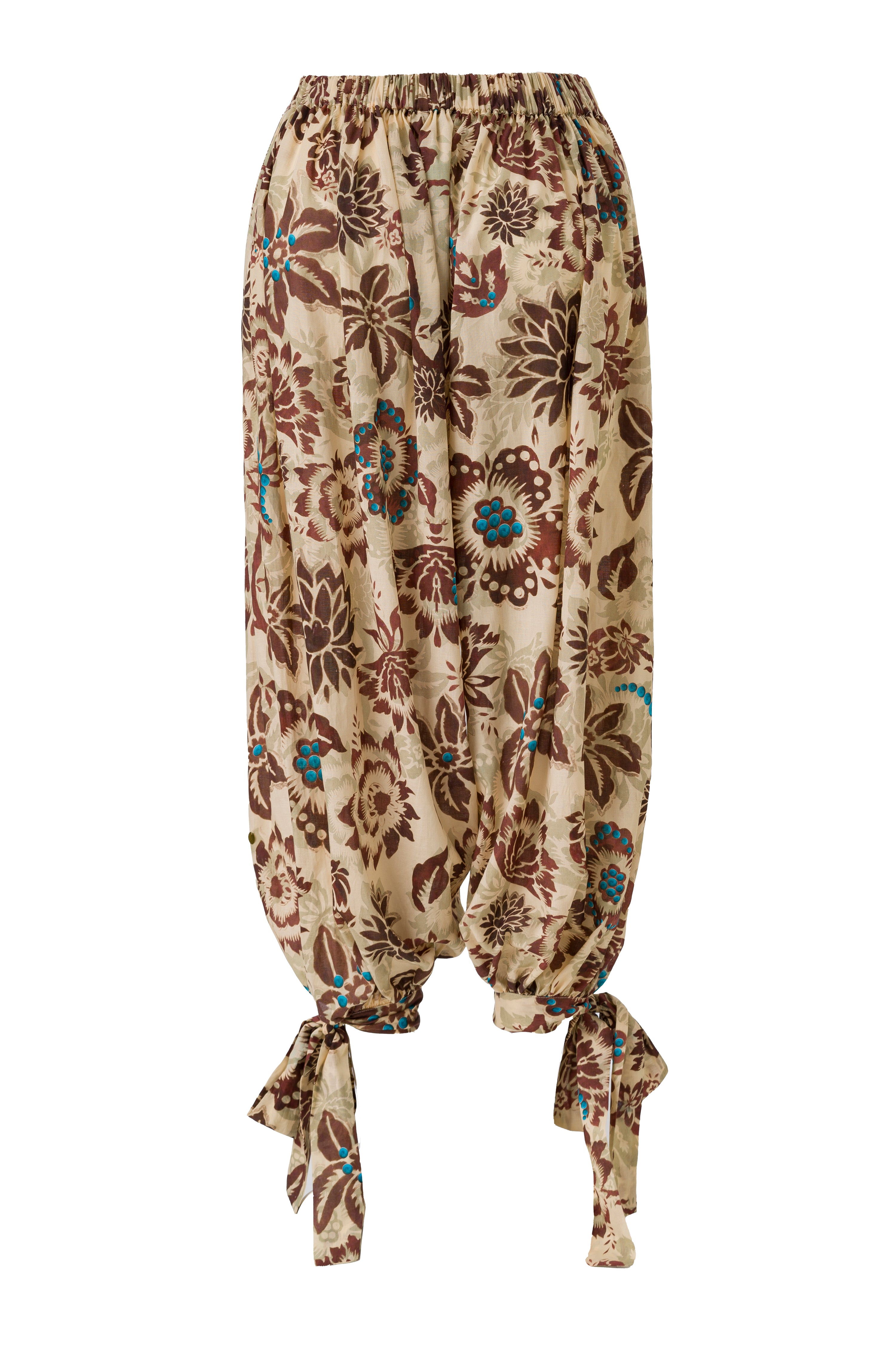 MISHKA - Floral-printed low-waist cuff-detailed harem pants