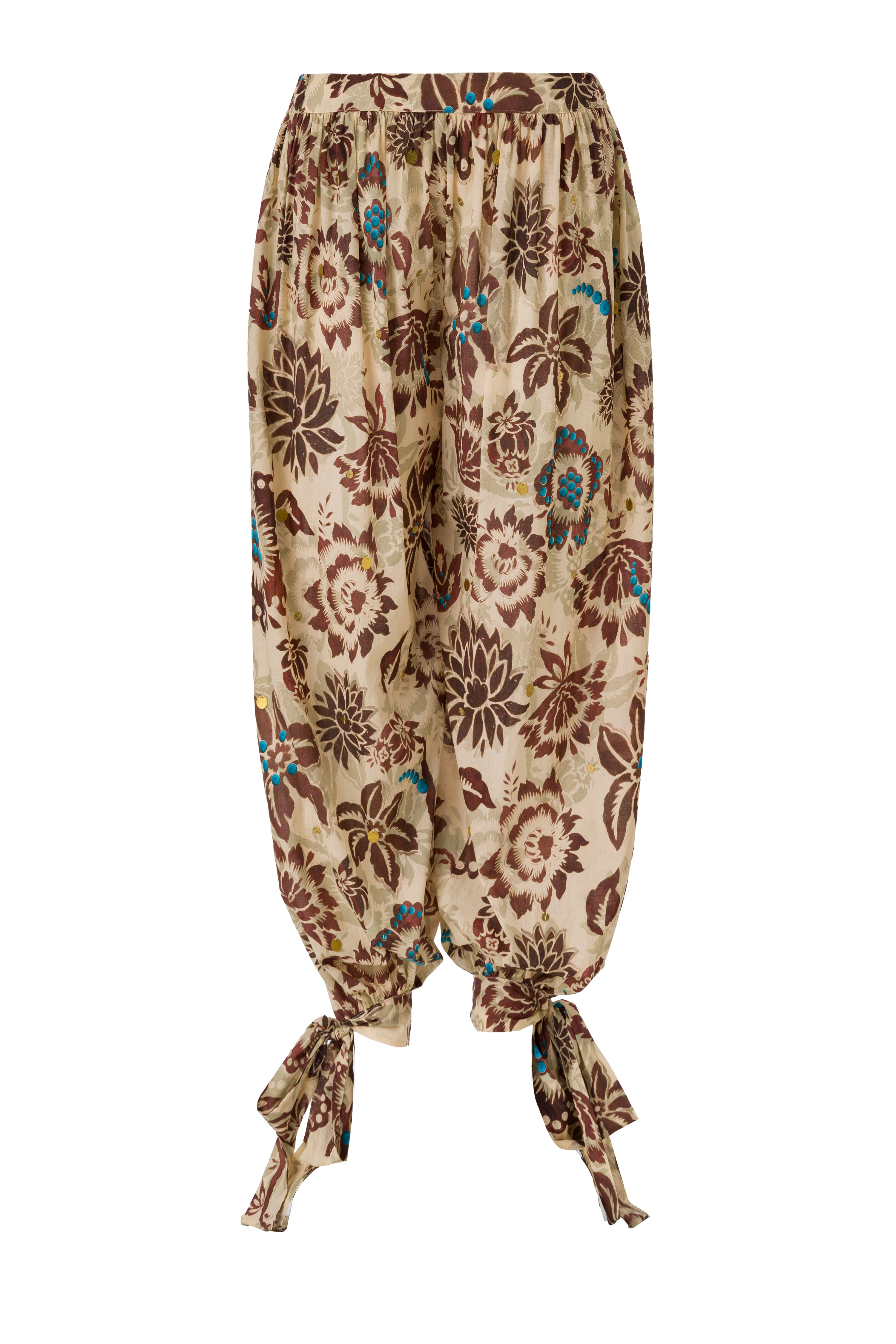 MISHKA - Floral-printed low-waist cuff-detailed harem pants