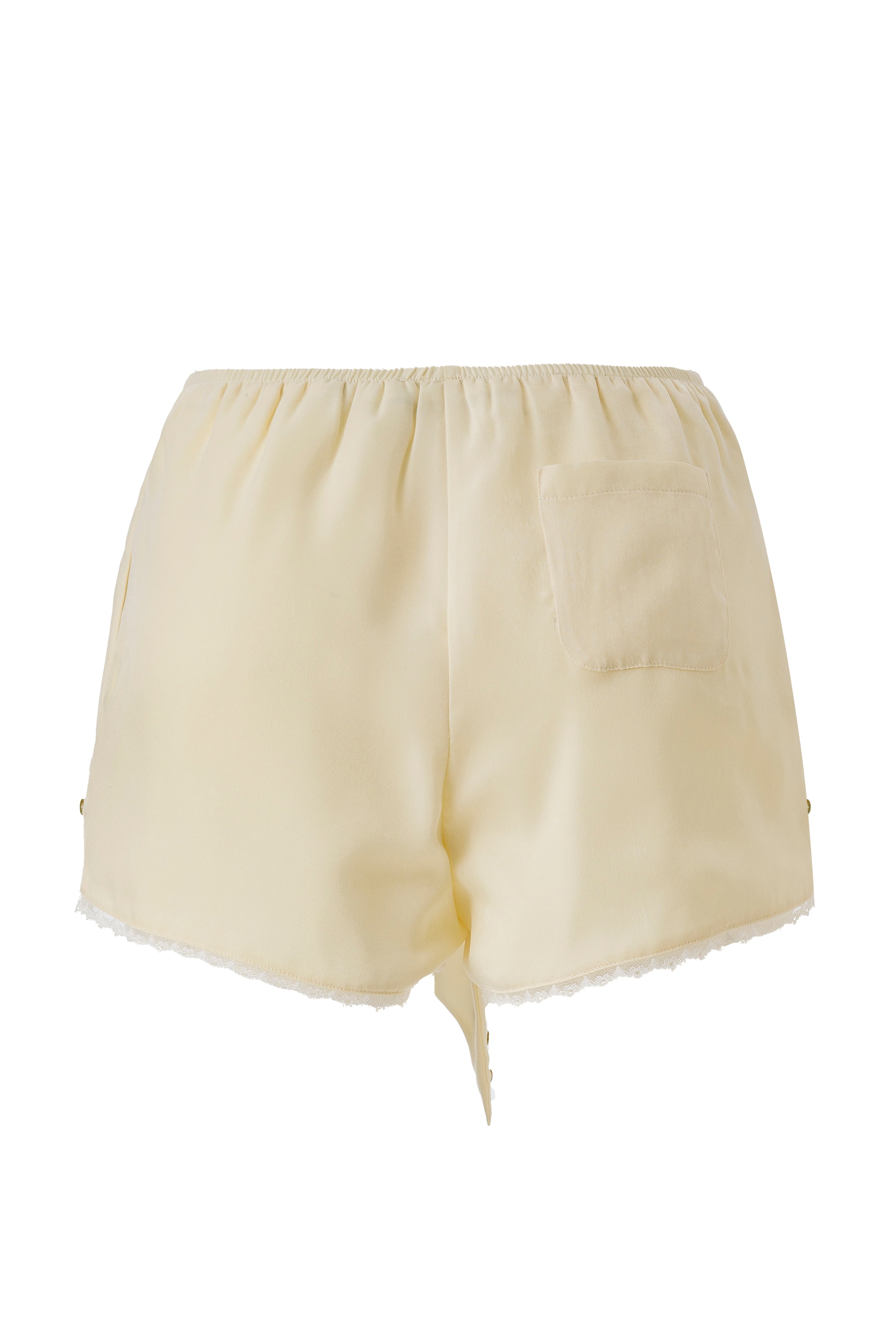 MOJJA - Lace and bow detailed mini shorts