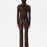 FLO - Flare velvet pants with devoré detail