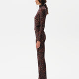 MON - Turtleneck velvet top with devoré detail