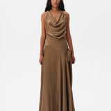 NESTA - Cut-out detailed draped maxi dress