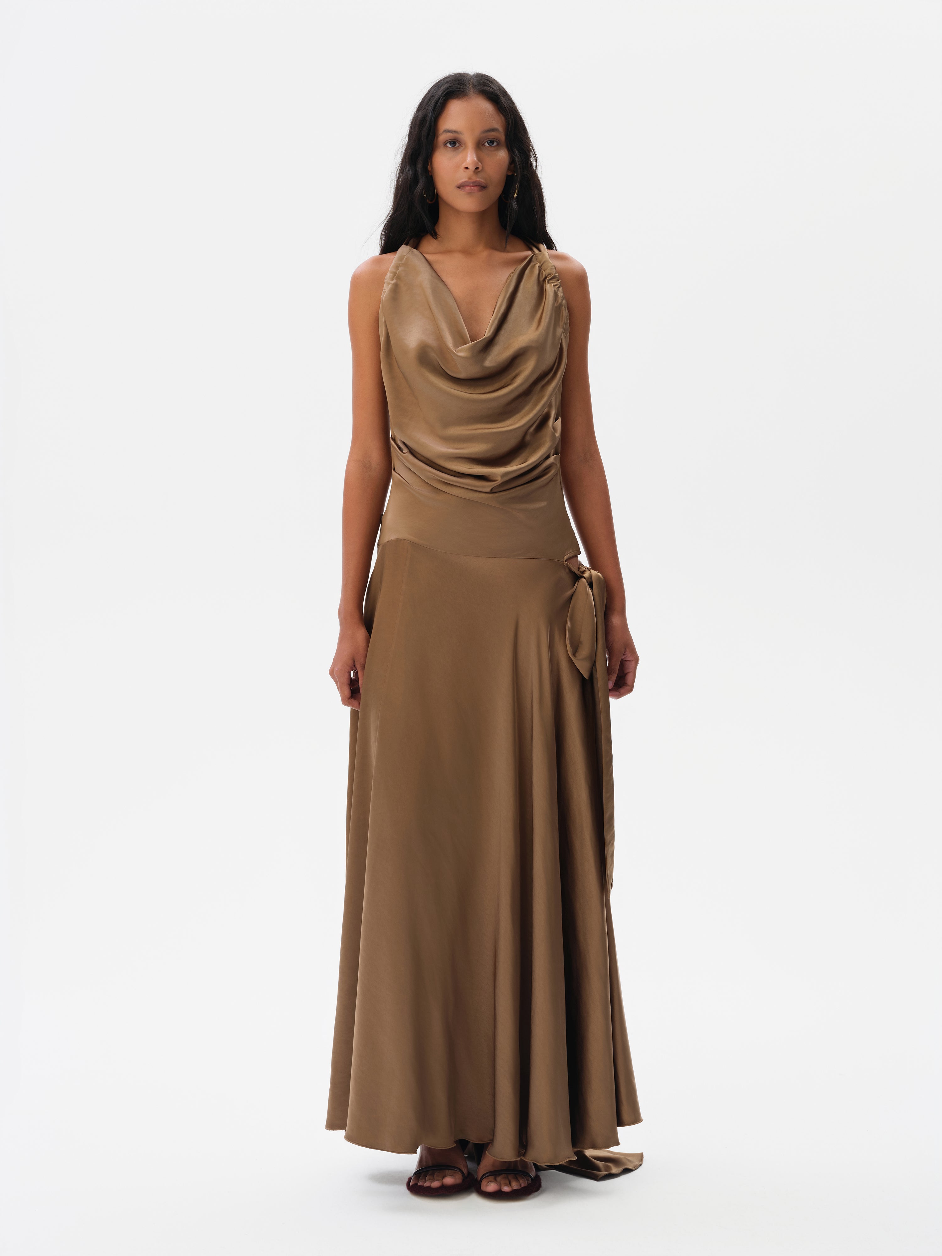NESTA - Cut-out detailed draped maxi dress by SIEDRÉS