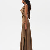 NESTA - Cut-out detailed draped maxi dress