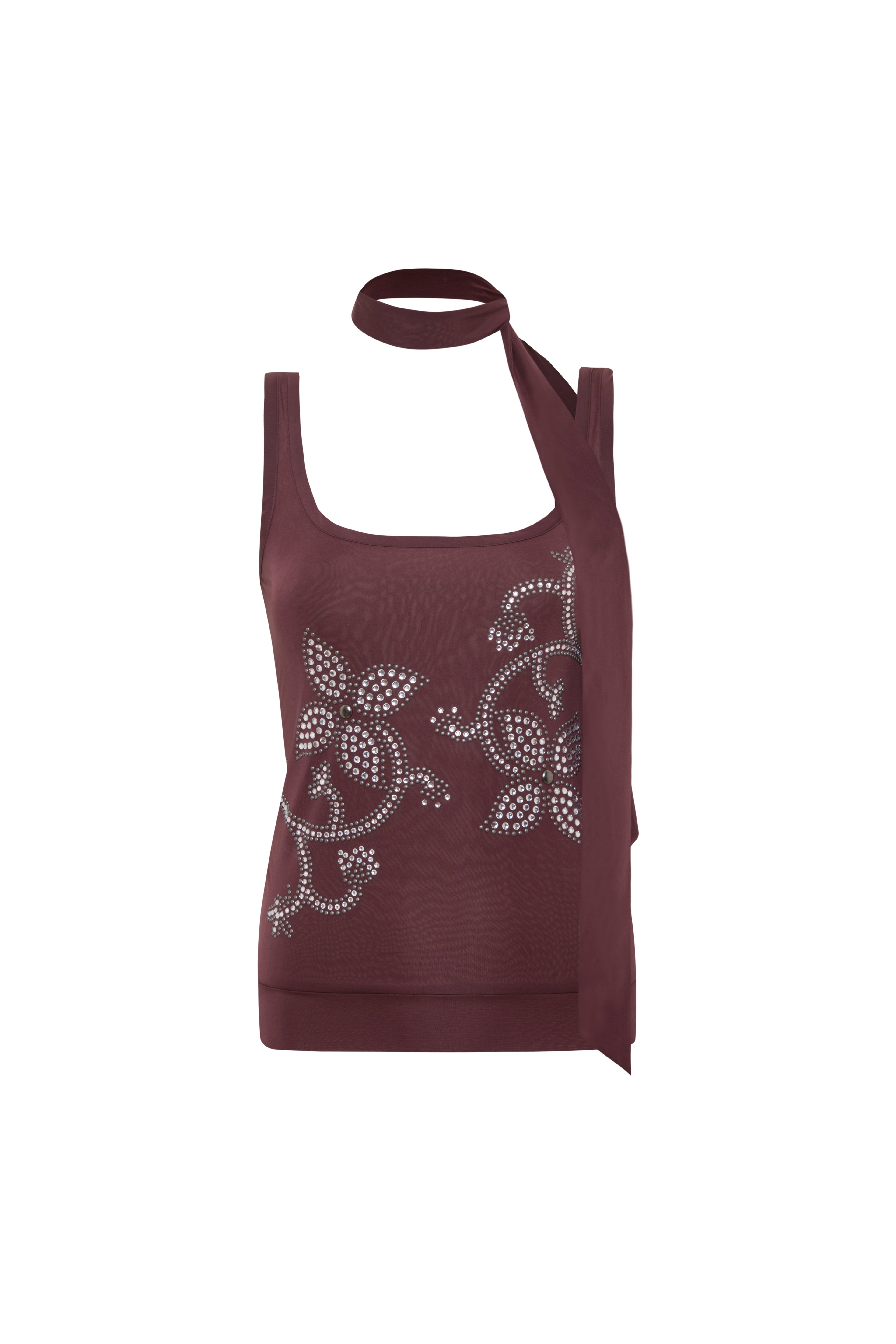 NINA - Embellished top with scarf detail