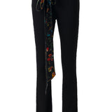 NOTRE - Flare-leg knit pants with scarf detail