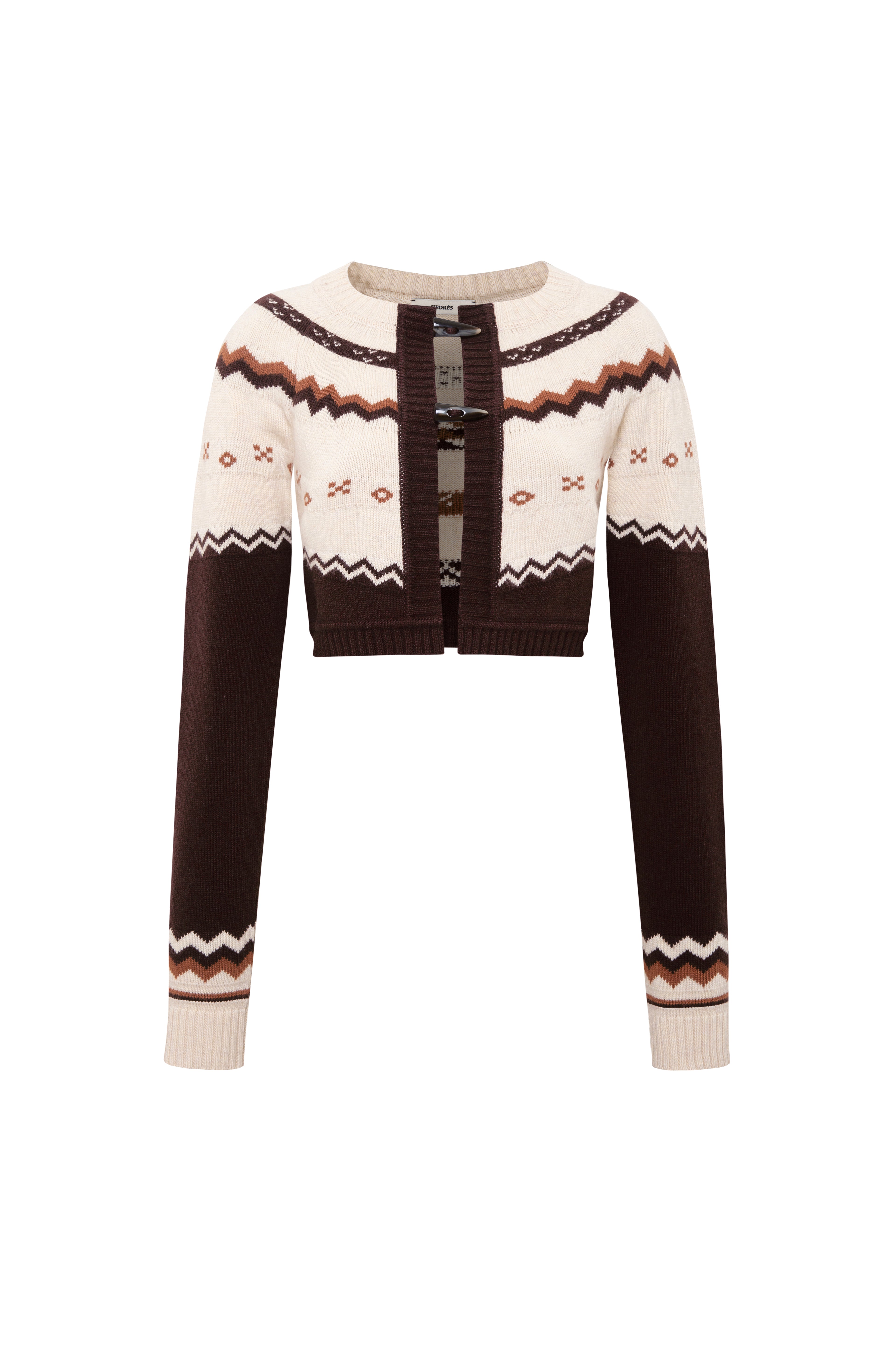 ODESSA - Nordic patterned button cardigan