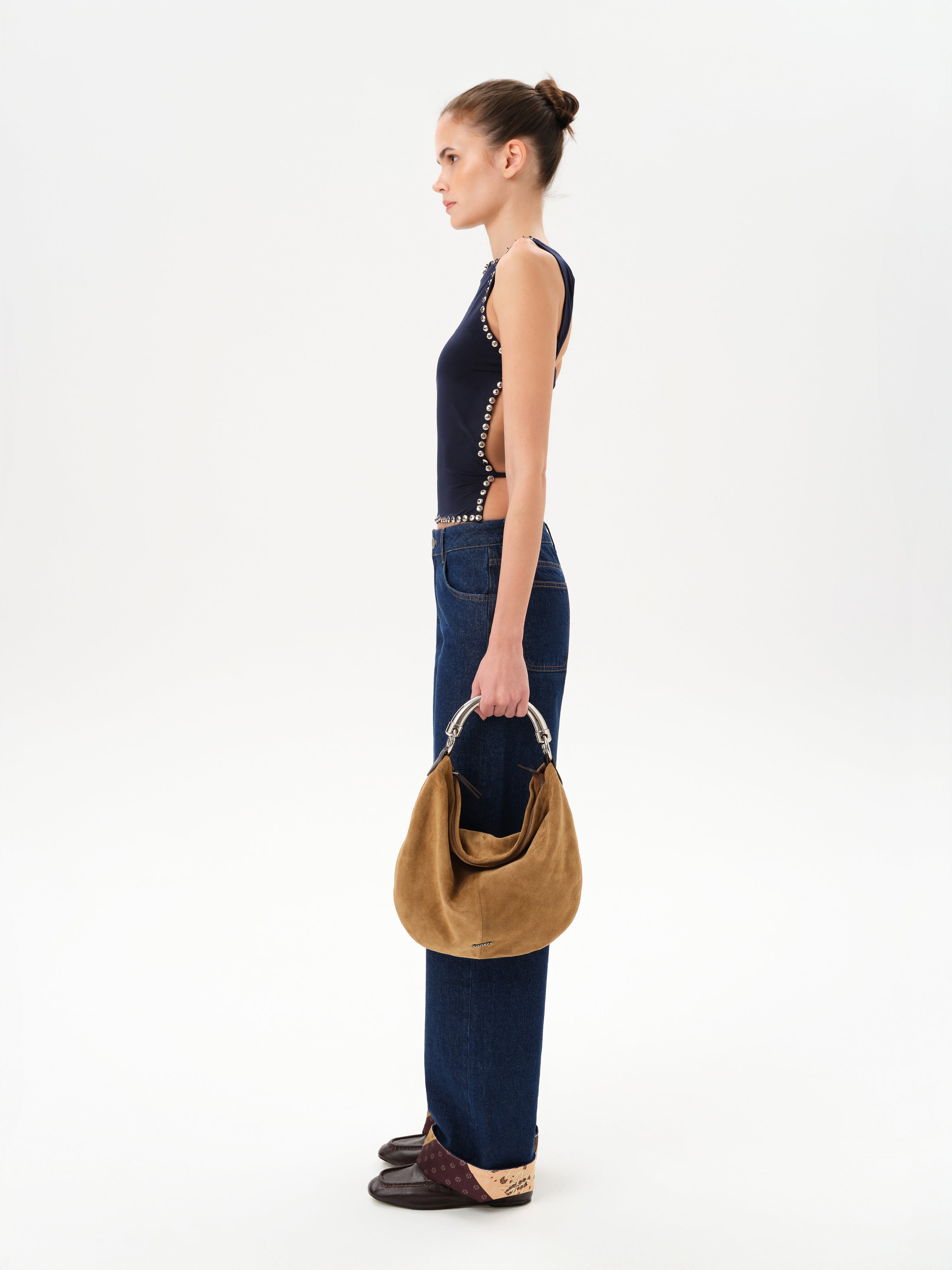 ODETTE - Dark wash jean with turned up cuffs