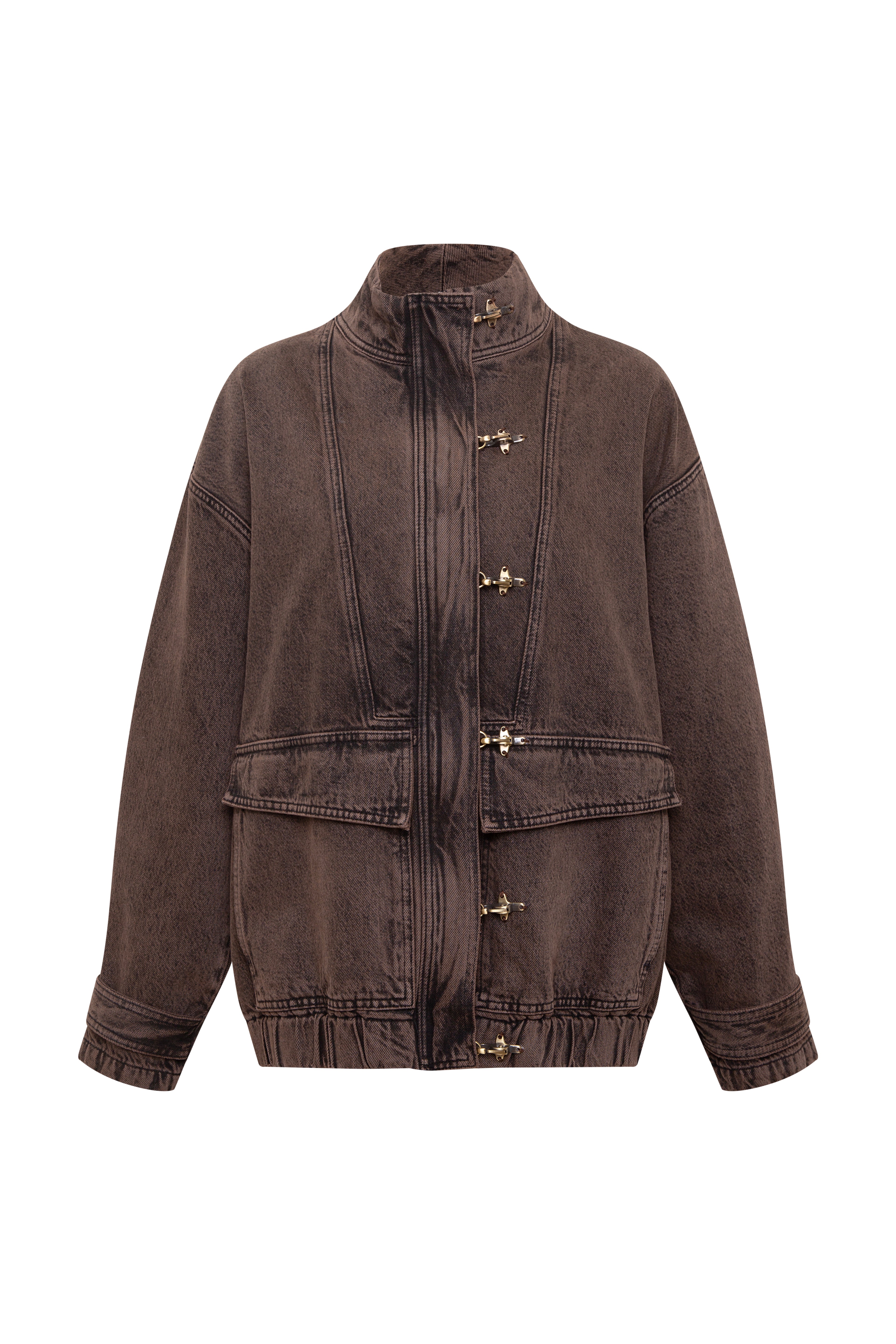 POLCA - Denim jacket with metal hook closure