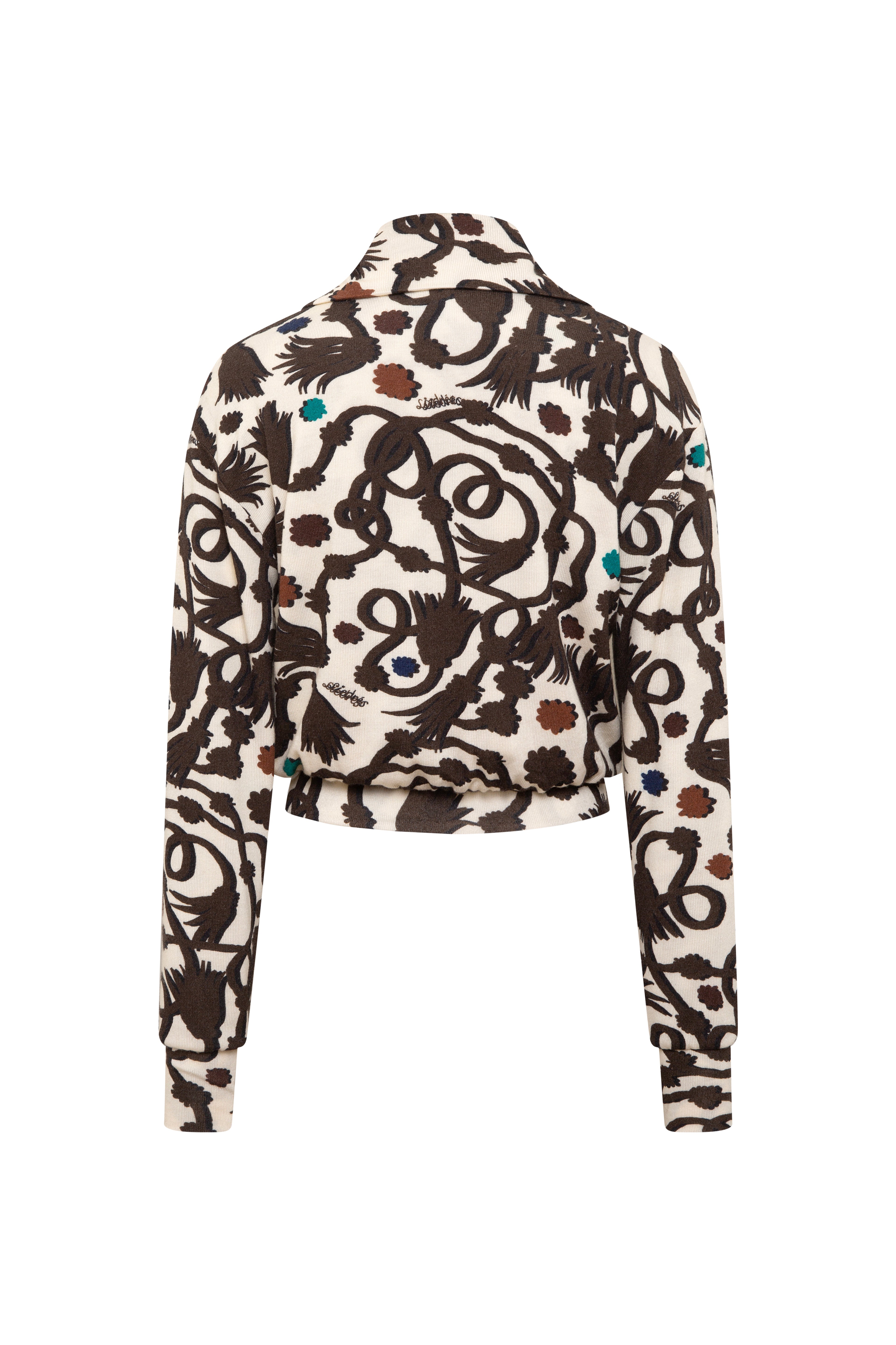 POLETTE - Printed knit cardigan with velvet tie detail