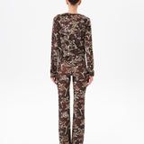 POLI - Velvet cardigan with floral print