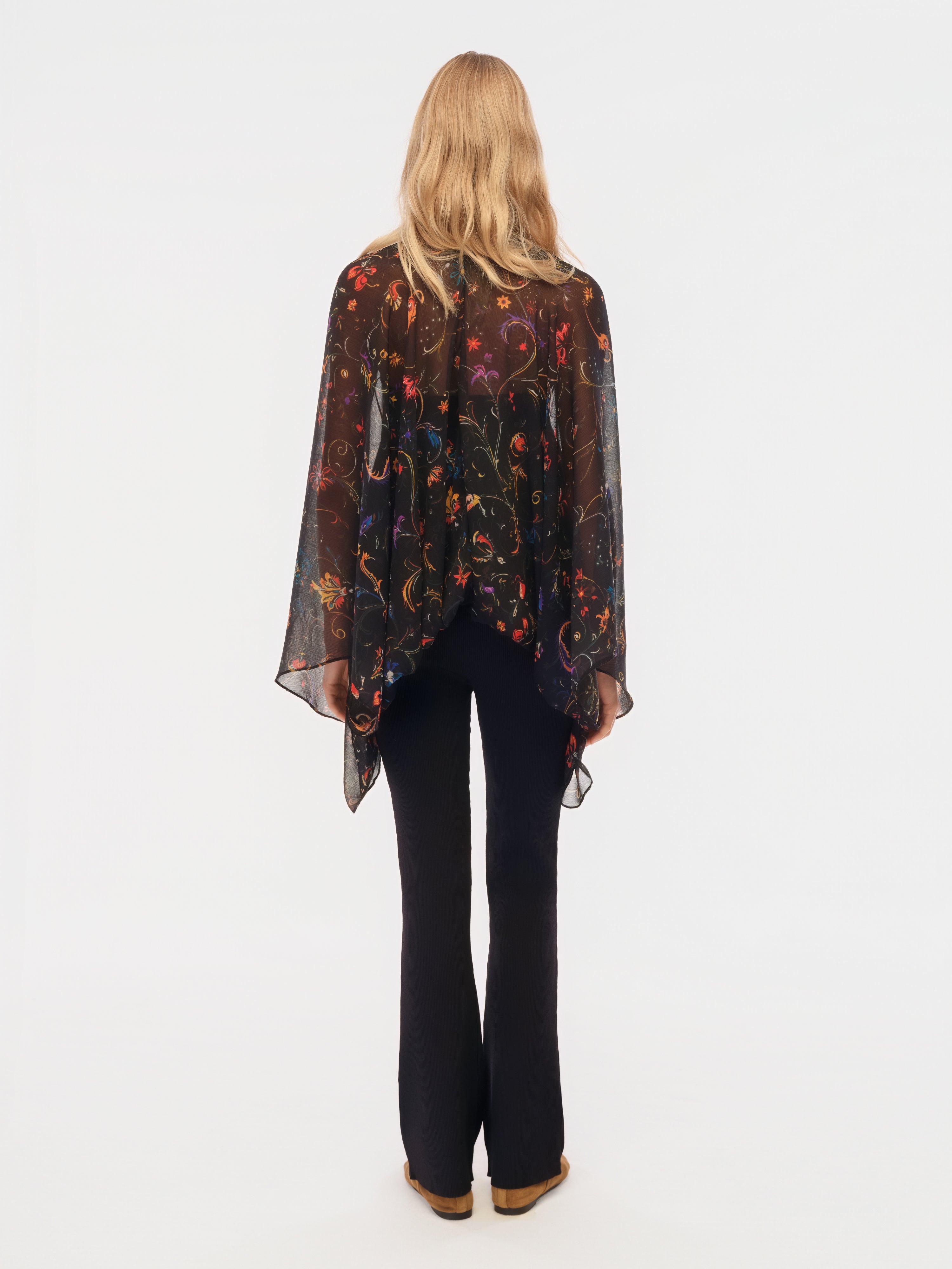 NOTRE - Flare-leg knit pants with scarf detail