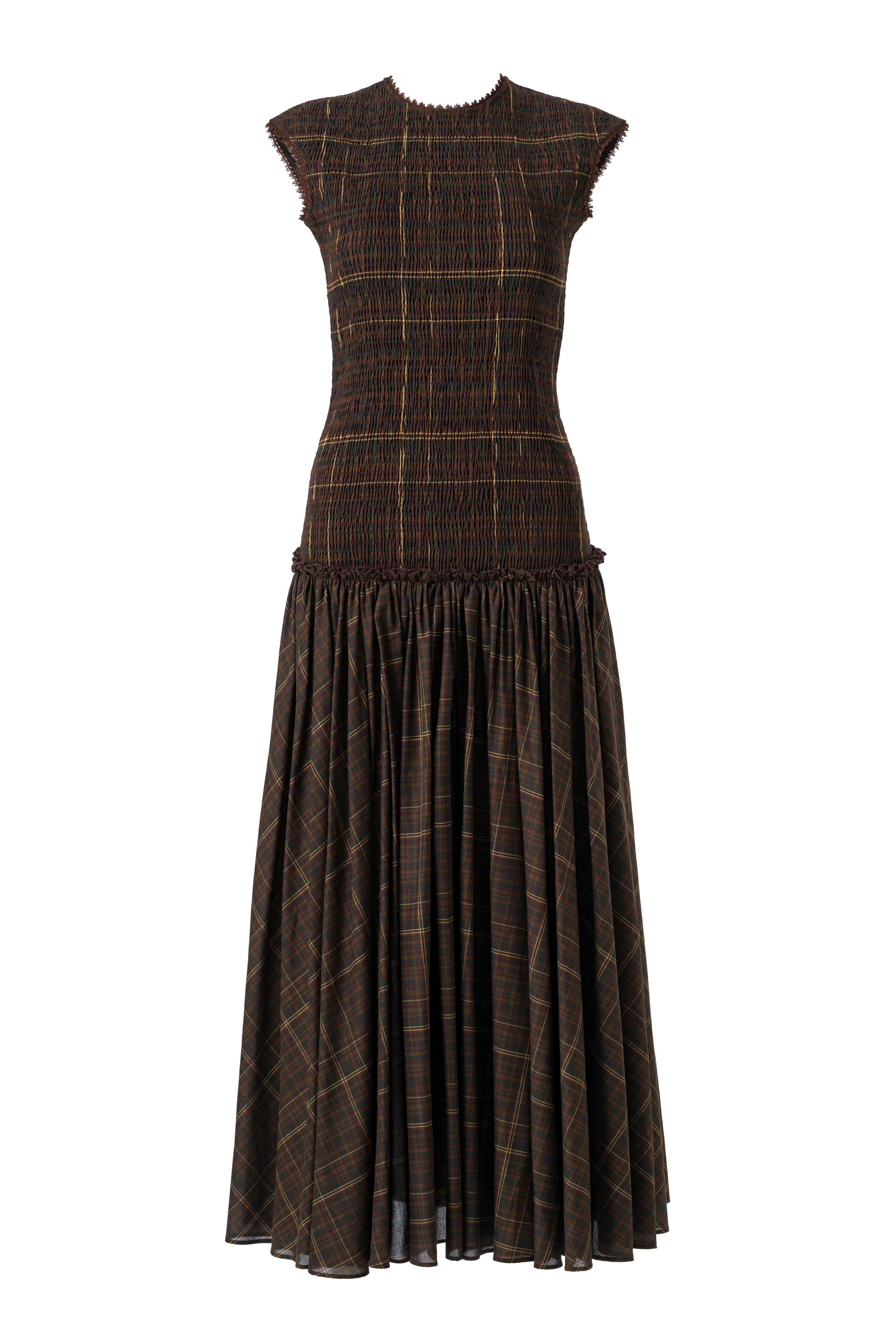 RENES - Open-back smocked cotton-voile maxi dress