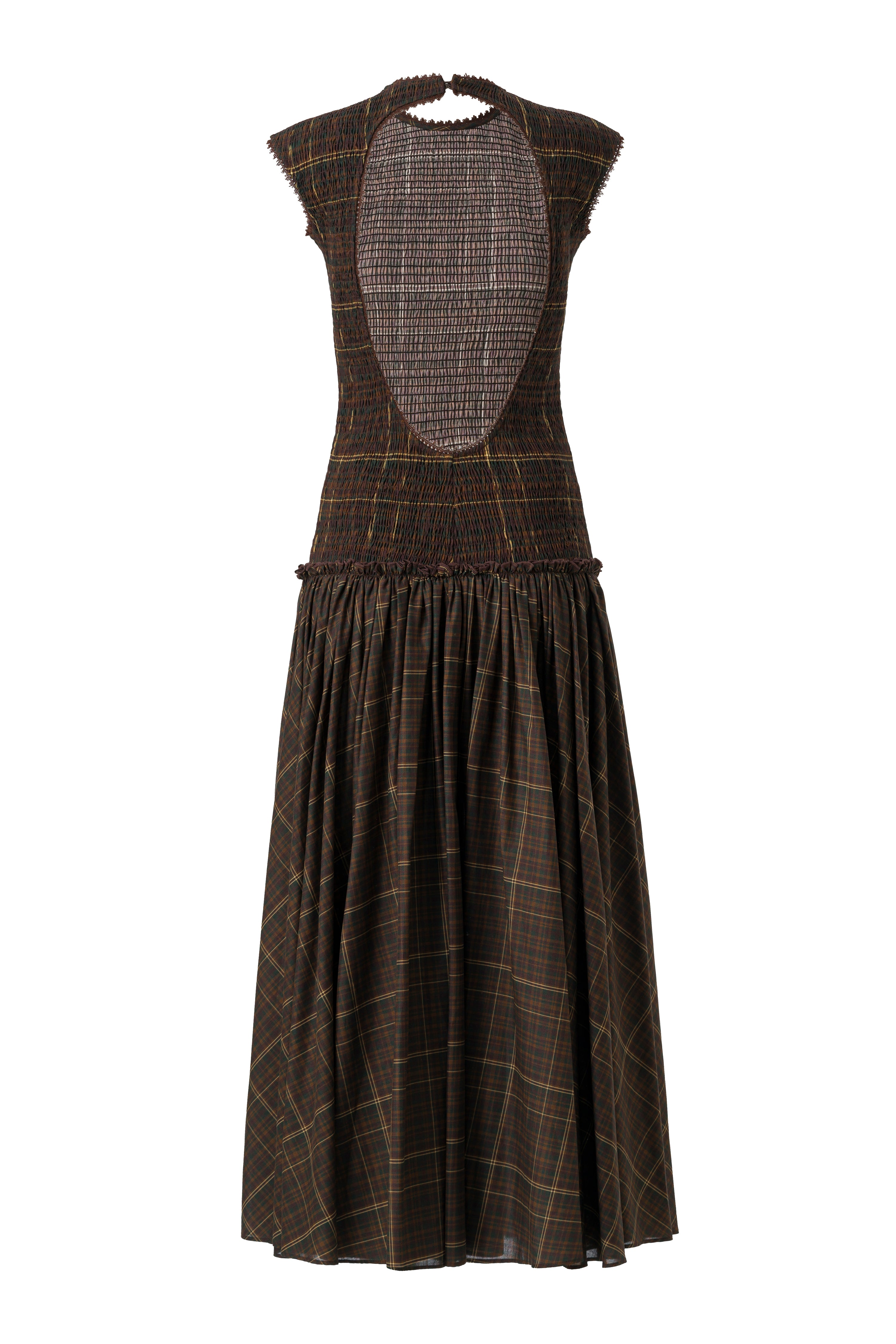 RENES - Open-back smocked cotton-voile maxi dress