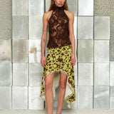 RILEY - Printed asymmetric skirt