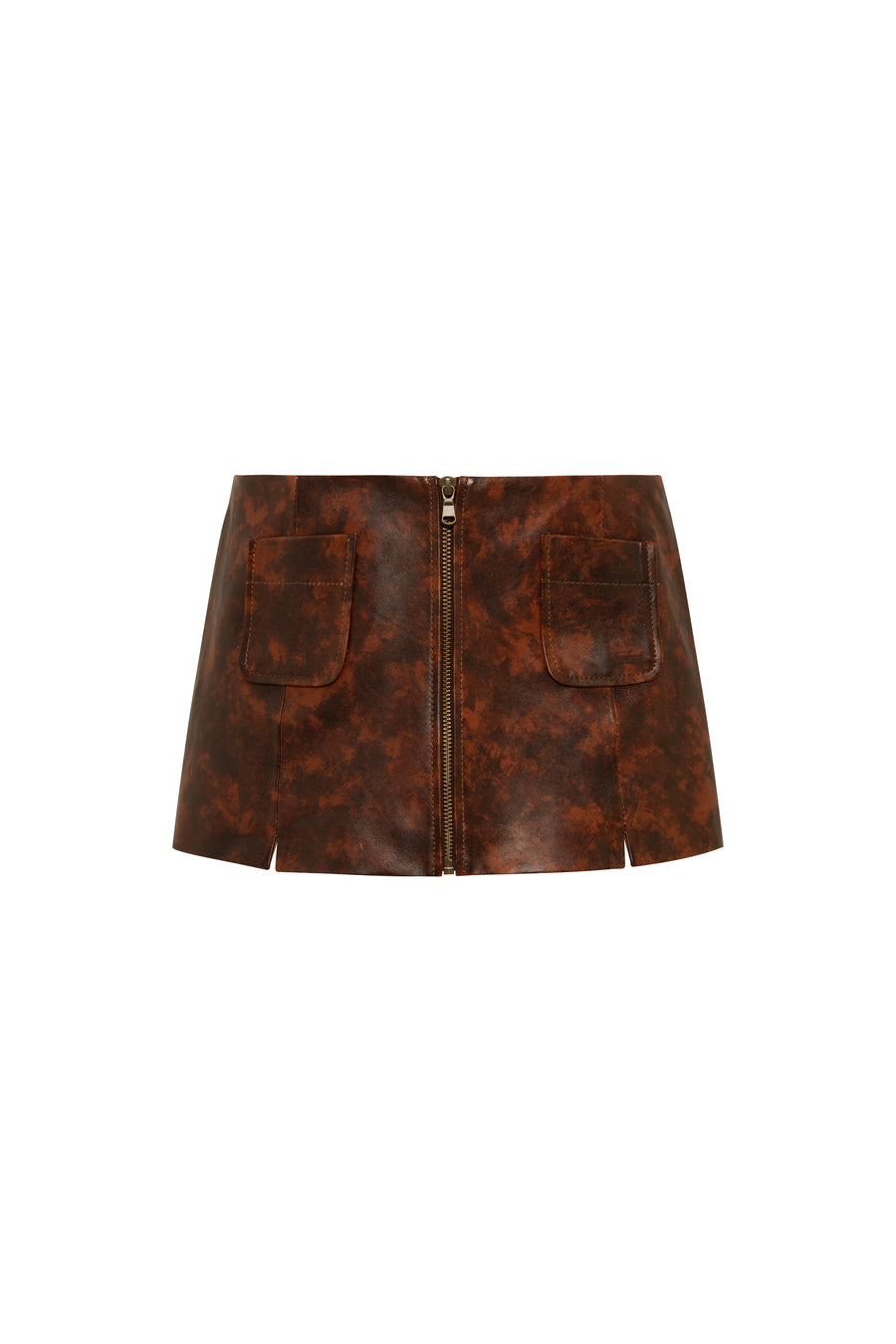 RISHA - Pocket detailed leather mini skirt