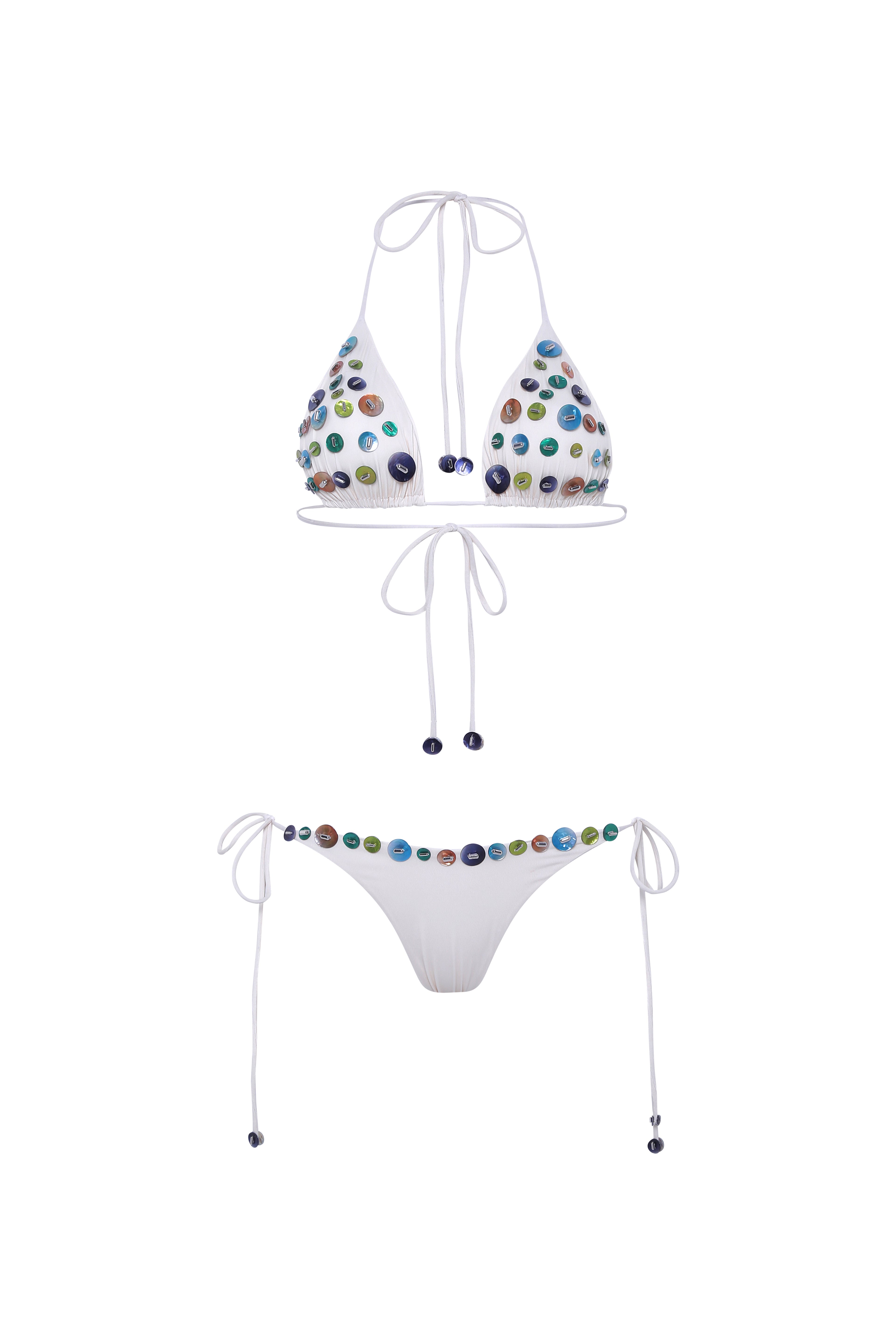 ROM - Embellished tie-detailed low-rise bikini briefs